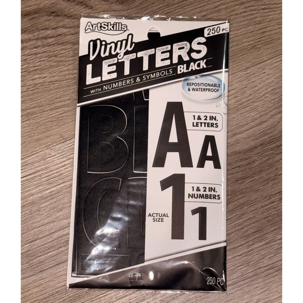 ArtSkills Vinyl Stickers Black‎ Repositionable 250pc NEW in Packaging